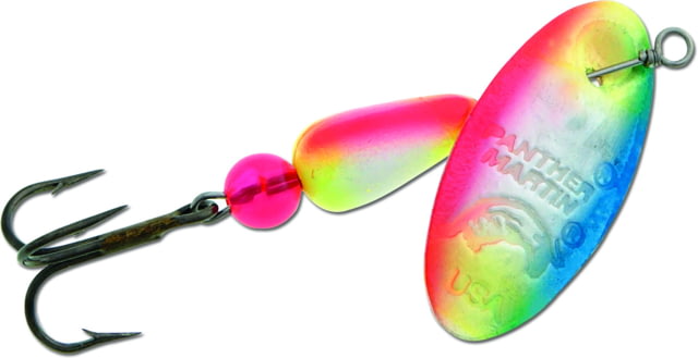 Panther Martin FishSeeUV In-Line Spinner Treble Fishing Hook Size 6 1/4oz 1 Piece Orange/White/Blue