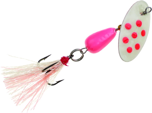 Panther Martin Go-Glo Flash-A-Bou In-Line Spinner Treble Fishing Hook Size 2 1/16 oz 1 Piece Pink & White