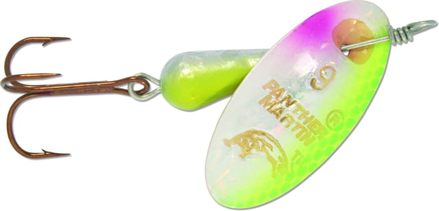 Panther Martin Classic Holographic In-Line Spinner Treble Fishing Hook Size 2 1/16oz 1 Piece Chartreuse