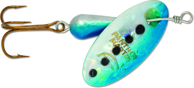 Panther Martin Classic Holographic In-Line Spinner Treble Fishing Hook Size 4 1/8oz 1 Piece Silver & Blue