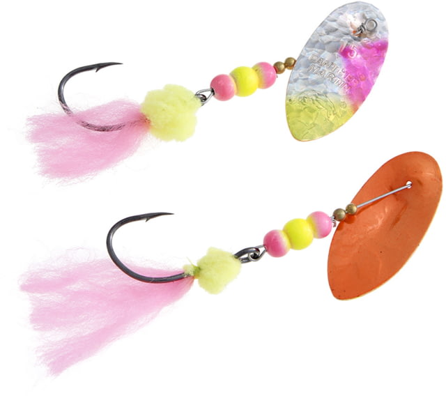 Panther Martin Holy Roe Hammered In-Line Spinner Octopus Fishing Hook 3/0 3/8oz 1 Piece Chartreuse & Pink