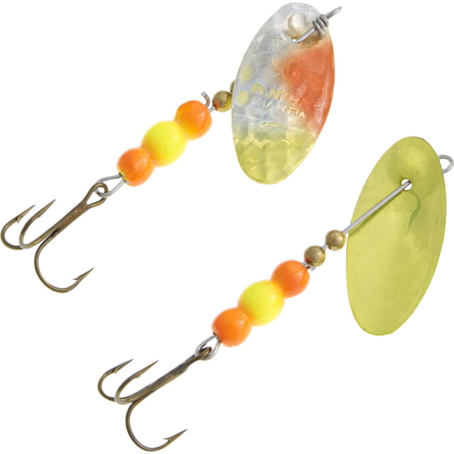 Panther Martin Two-Tone Roe Hammered In-Line Spinner Treble Fishing Hook Size 6 1/4oz 1 Piece Chartreuse & Orange