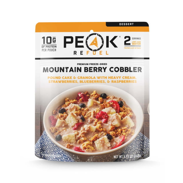 Peak Refuel Mountain Berry Cobbler Dehydrated Food 10g Protein 2 Servings 10g Protein 2 Servings