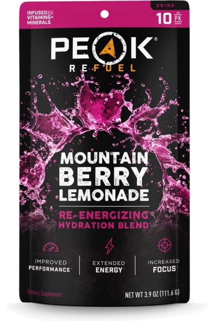 Peak Refuel Mountain Berry Lemonade Re-Energizing Drink Stick Pack 10 Pack