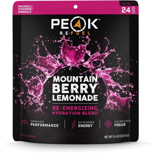 Peak Refuel Mountain Berry Lemonade Re-Energizing Drink Stick Pack 24 Pack