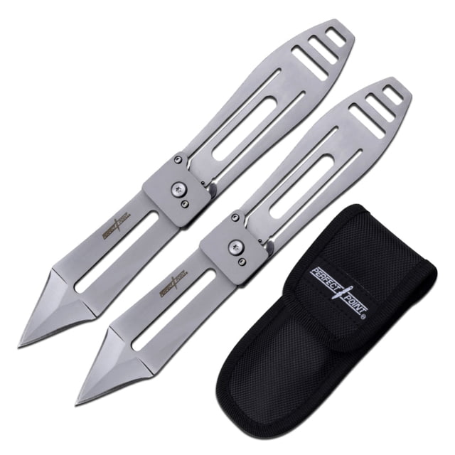 Perfect Point 2 Spear Point Throwing Knives Set 3Cr13 Stainless Steel Stainless Steel Satin