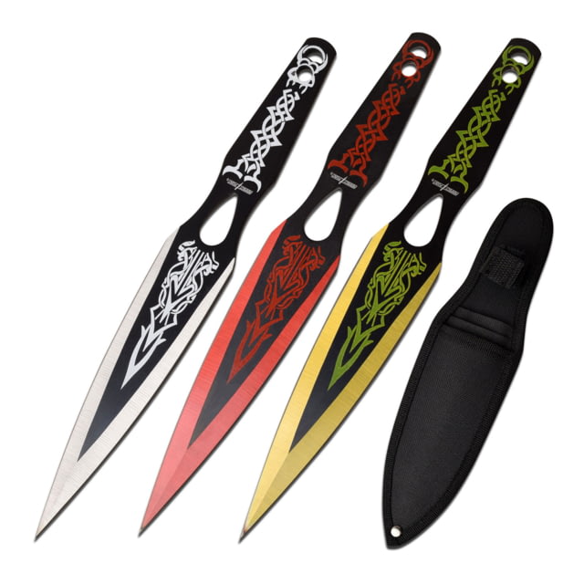 Perfect Point 2 Throwing Knives Set 3Cr13 Stainless Steel Stainless Steel White/Red/Yellow