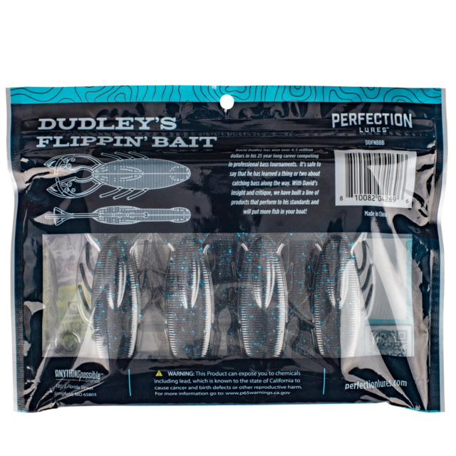 Perfection Lures Dudley's Flippin Bait Black and Blue 3.75 in
