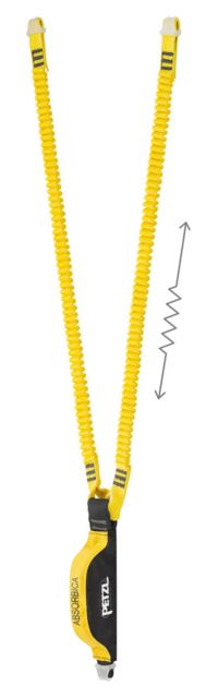 Petzl Absorbica-Y Lanyard w/Energy Absorber Black/Yellow 150cm