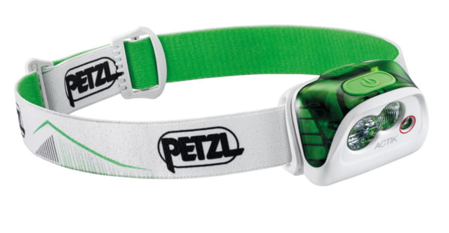 Petzl Actik LED Headlamp AAA LR03 Red/White 350 Lumens Green