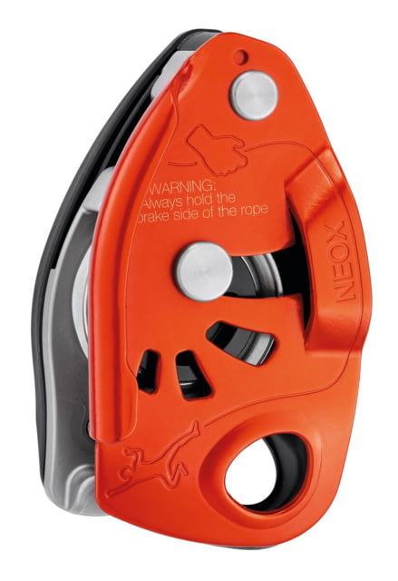 Petzl NEOX Belay Device With Cam-Assisted Blocking Orange