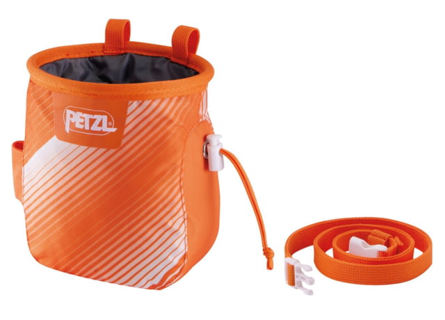 Petzl Saka Ergonomic Chalk Bag With Belt Orange/White