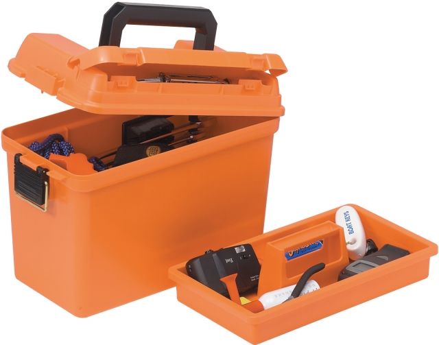 Plano Extra Large Dry Storage Box with Tray Orange Extra -Large