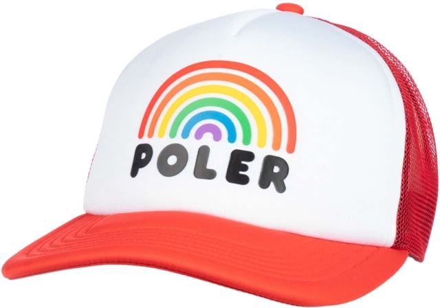 Poler Rainbow Trucker Hat Red One Size
