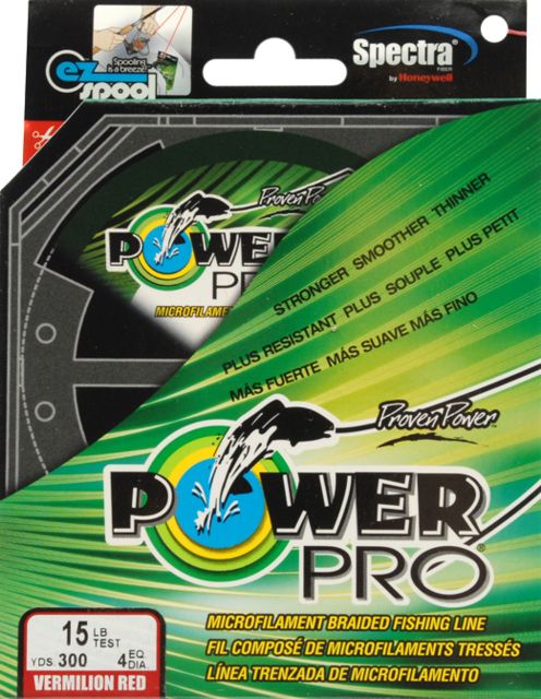 Power Pro Braided Line Vermilion Red 300 yds. - 15 lb. Test Red 051627