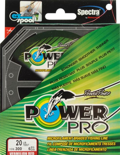 Power Pro Braided Line Vermilion Red 300 yds. - 20 lb. Test Red 051628