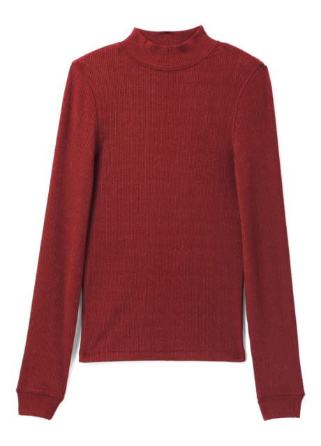 prAna Foundation Rib Mock Neck - Women's Extra Small Rhubarb Heather