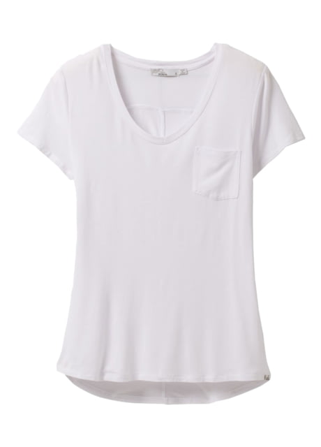 prAna Foundation Short Sleeve V-Neck - Women's White Large