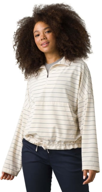 prAna Railay Pullover - Womens Soft White Stripe L