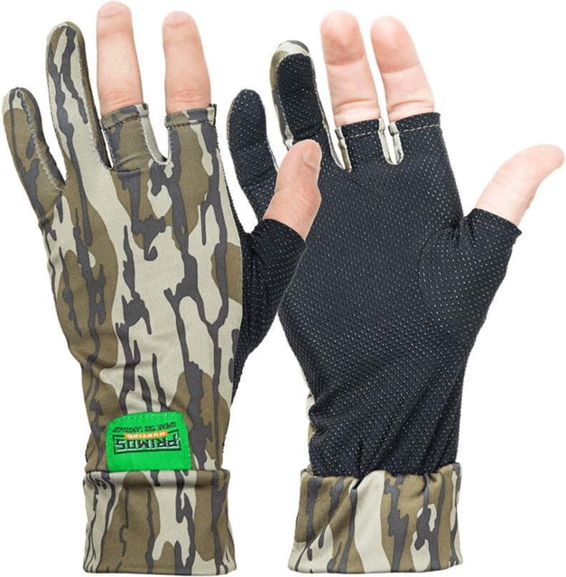 Primos Hunting Stretch Card Fingerless Gloves - Men's Mossy Oak Bottomland One Size