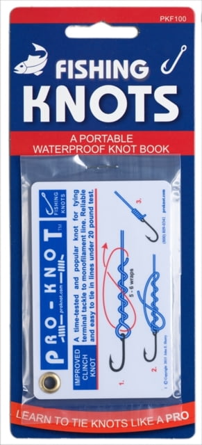 Pro-Knot Fishing Knot Cards Includes The 12 Best Fishing Knots Waterproof Plastic Cards Attached With A Grommet