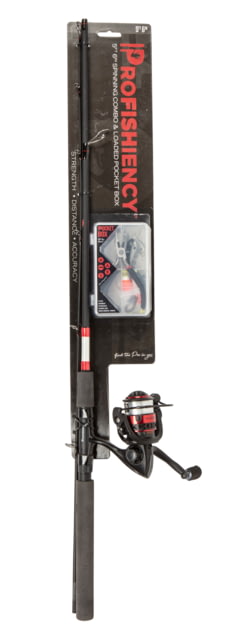 ProFISHiency 5ft6in Spinning Combo with Fully Loaded Pocket Tackle Box Multicolor