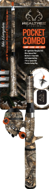 ProFISHiency Premium Pocket Tele. Micro Spincast Combo Tangle FreeReal Tree Edge Camo6 lb Line 30in Lt. Action Rod