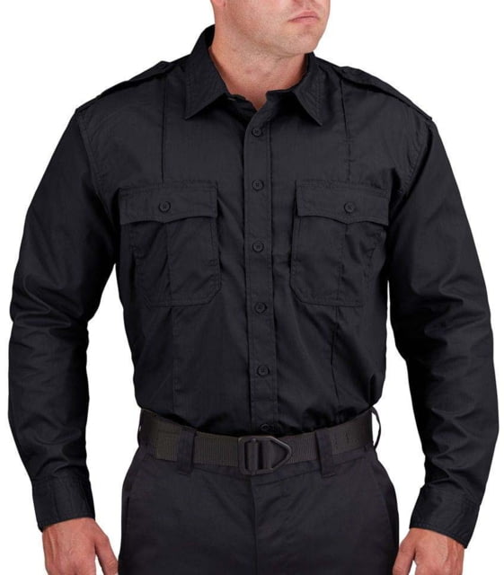 Propper Duty Ripstop Long Sleeve Shirt - Men's Black Extra Large Long