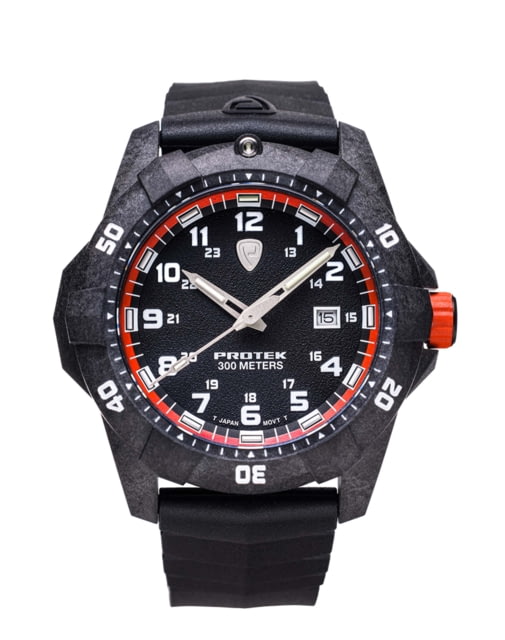 ProTek Carbon Dive Watch Carbon Case/Black&Orange Dial/Black Strap One Size