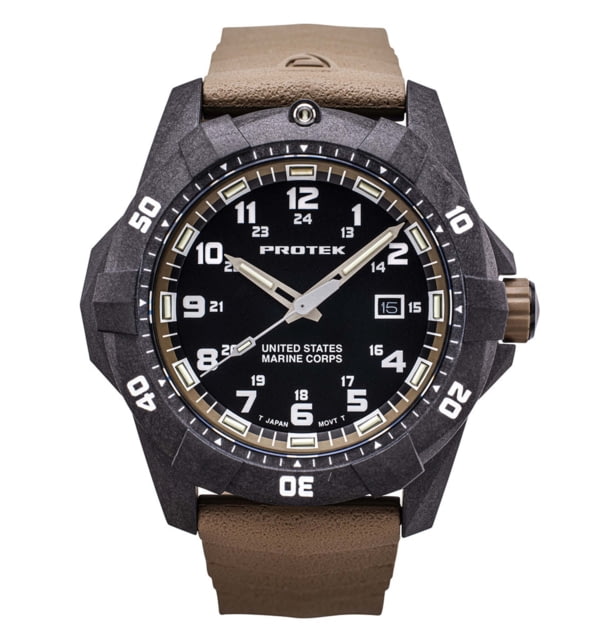Protek ProTek Carbon USMC Dive Watch Carbon Case/Black&Desert Sand Dial/D Sand Strap One Size
