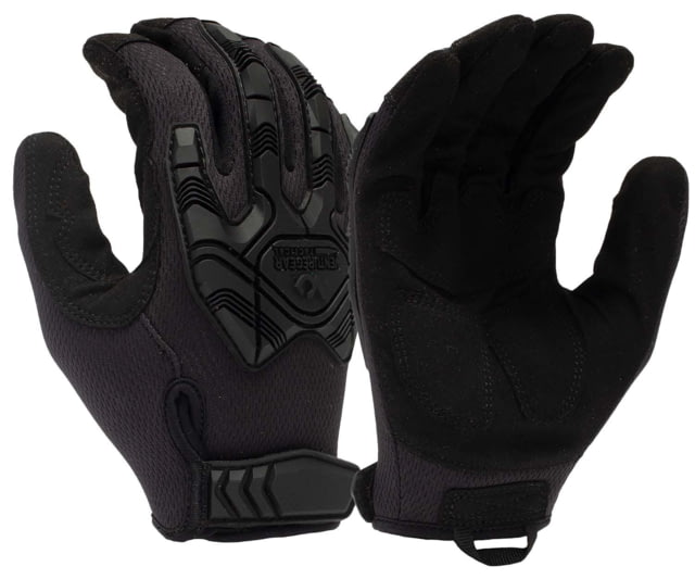 Pyramex Hook & Loop Impact Gloves – Men’s Black Large
