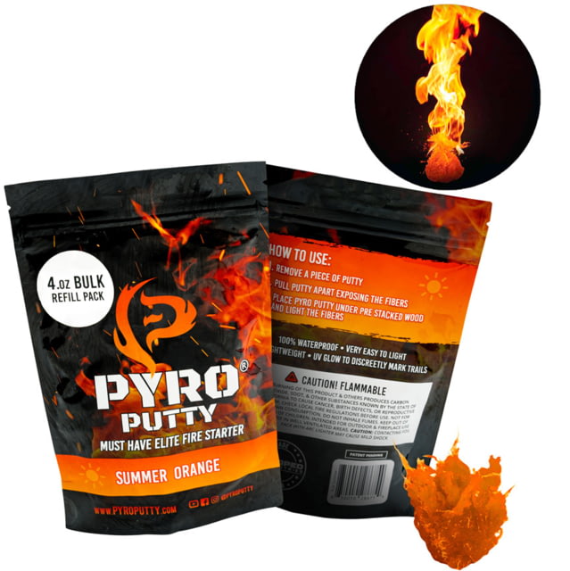 Pyro Putty Summer Blend Refillable Firestarter Bag Orange 4oz