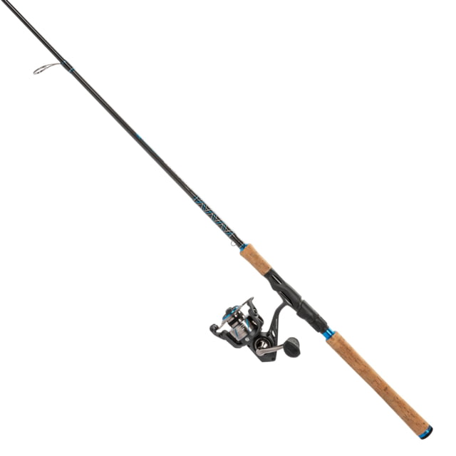 Quantum Benchmark Spinning Reel and Rod Combo 7ft 1-PC Light Fast Rod Graphite Composite Blank SZ 2500 Reel 5+1 Bearings 6.2-1 Ratio Silver/Blue