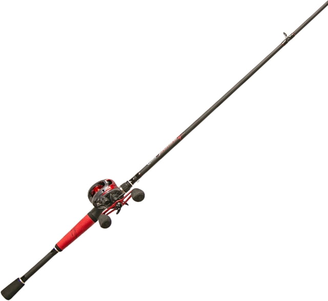 Quantum Pulse Baitcast Rod and Reel Combo 6ft 6in Medium Heavy Fast 1 6.6-1 4+1 Right Hand Gray/Red