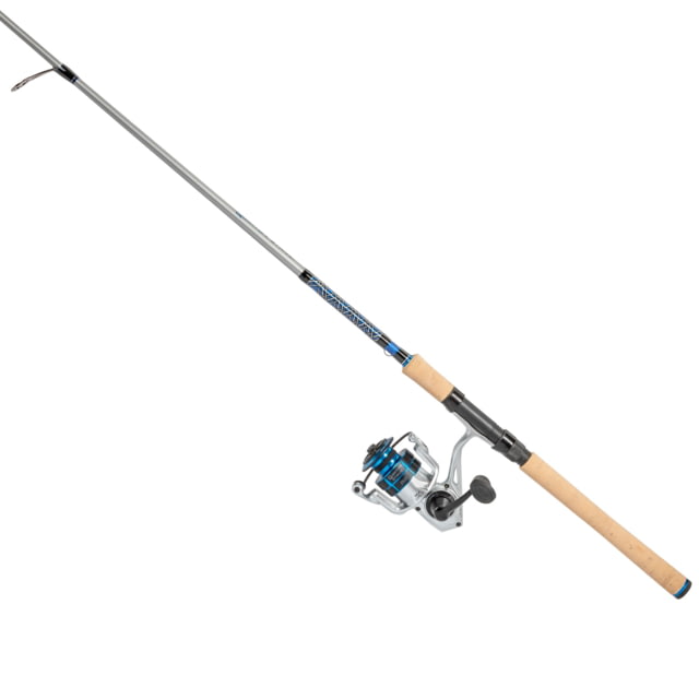 Quantum Strive Spinning Reel and Rod Combo 7ft 1-PC Light Fast Rod Graphite Composite Blank SZ 2500 Reel 4+1 Bearings 6.2-1 Ratio Silver/Blue