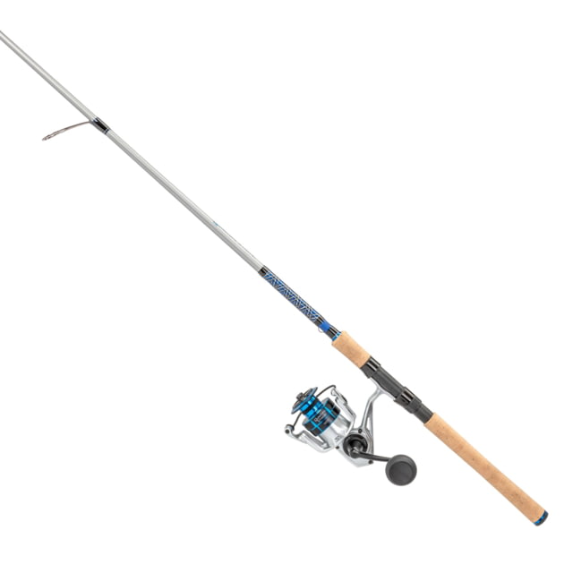 Quantum Strive Spinning Reel and Rod Combo 7ft 1-PC Medium Fast Rod Graphite Composite Blank SZ 4000 Reel 4+1 Bearings 6.2-1 Ratio Silver/Blue