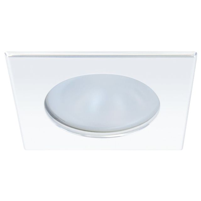 Quick Blake XP Downlight LED - 4W IP66 Screw Mounted - Square White Bezel Round Warm White Light