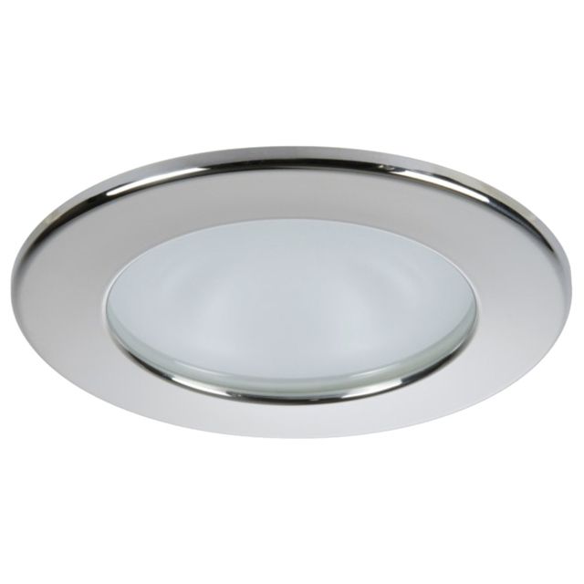 Quick Kai XP Downlight LED - 4W IP66 Spring Mounted - Round Stainless Bezel Round Warm White Light