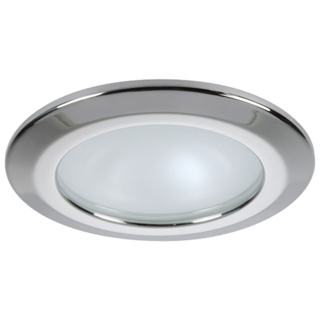 Quick Kor XP Downlight 6W LED Round Light w/ Round Stainless Bezel IP66 Spring Mounted Warm White
