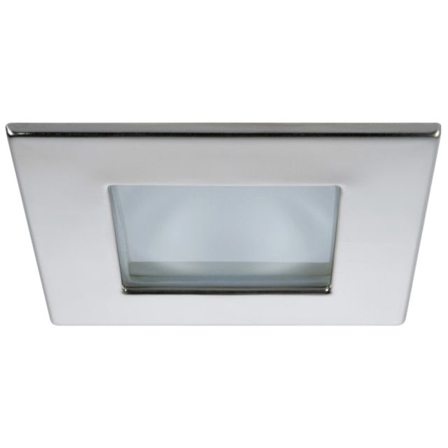 Quick Marina XP Downlight LED - 4W IP66 Screw Mounted - Square Stainless Bezel Square Warm White Light