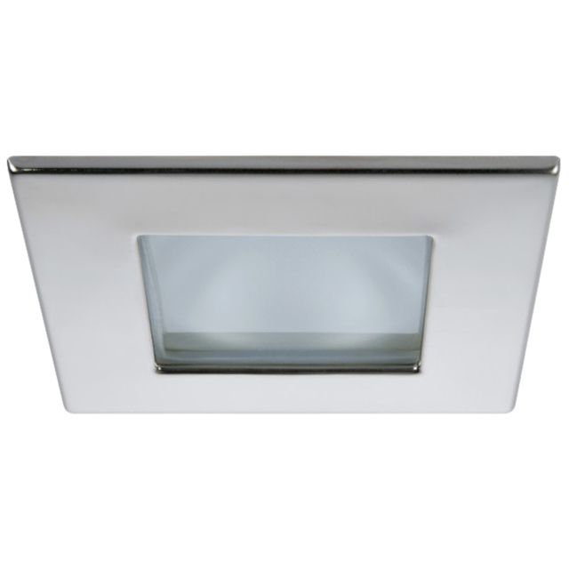 Quick Marina XP Downlight 6W LED Round Light w/ Square Stainless Bezel IP66 Screw Mounted Daylight