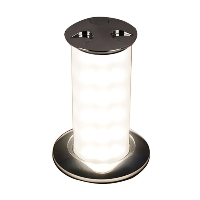 Quick Secret 6W Retractable Lamp w/Automatic Switch IP66 Mirrored Chrome Finish Warm White
