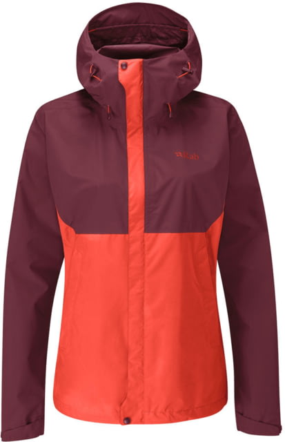 Rab Downpour Eco Jacket - Womens Deep Heather/Red Grapefruit 8