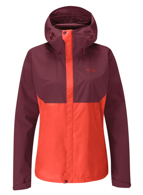 Rab Downpour Eco Jacket - Women's Deep Heather/Red Grapefruit Extra Large