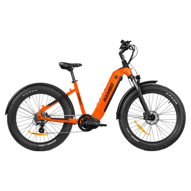 Rambo Bikes PURSUIT 2.0 750W Step-Thru Electric Bike Orange/Matte Black 19 in
