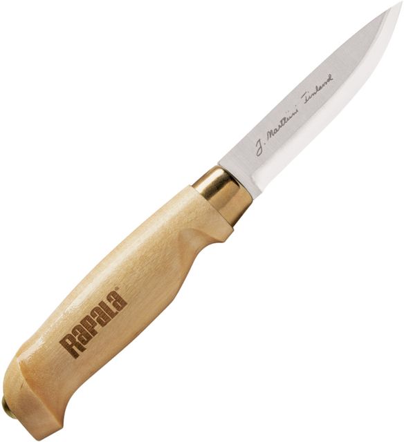 Rapala Birch Collection Drop Point Fixed Blade Knife 3.75in German Steel Drop Point Birch Wood Handle