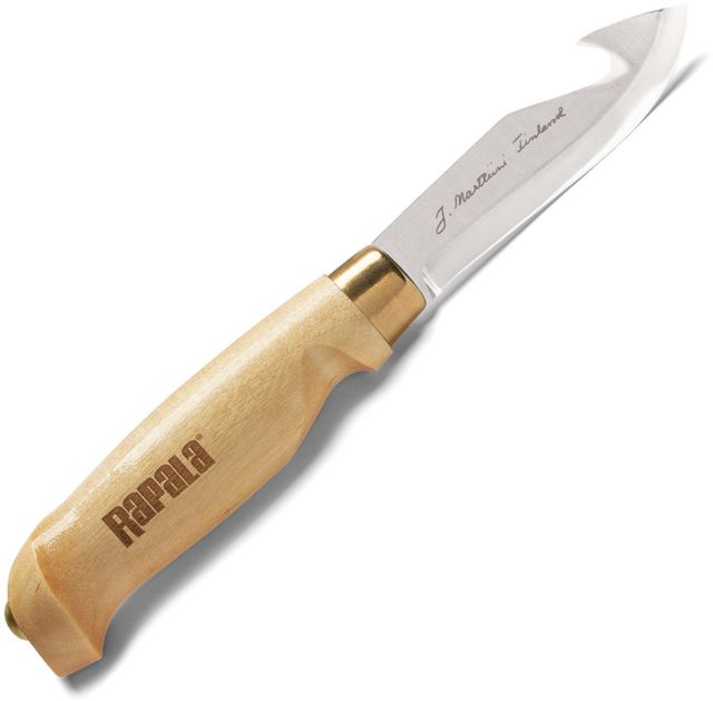 Rapala Fixed Blade Birch Fixed Blade Knife 3.5in German Steel Standard Edge Satin Rapala Birch Wood Handle