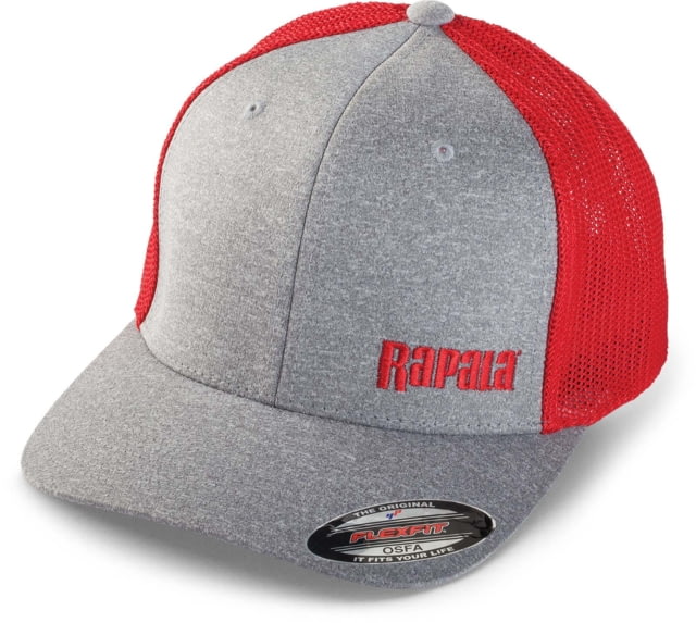 Rapala Flex Fit Cap Heathered Grey/Red Mesh Left Logo