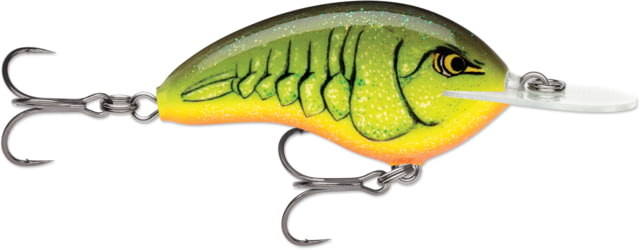 Rapala Rapala OG Deep Tiny 07 5/16 oz 7' Depth Two #5 Treble Hooks Chartreuse Rootbeer Crawdad