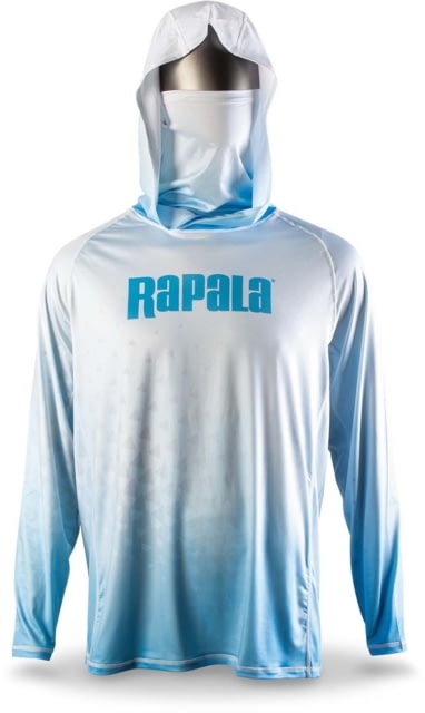 Rapala Performance Hood with Neck Gaiter White Blue Extra Large